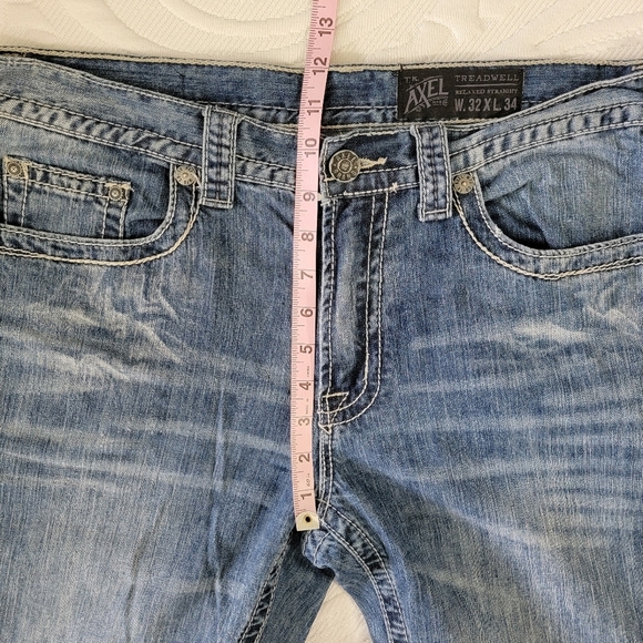 TK Axel Treadwell Relaxed Straight Denim Jeans Mens 32 X 34 - Picture 13 of 15